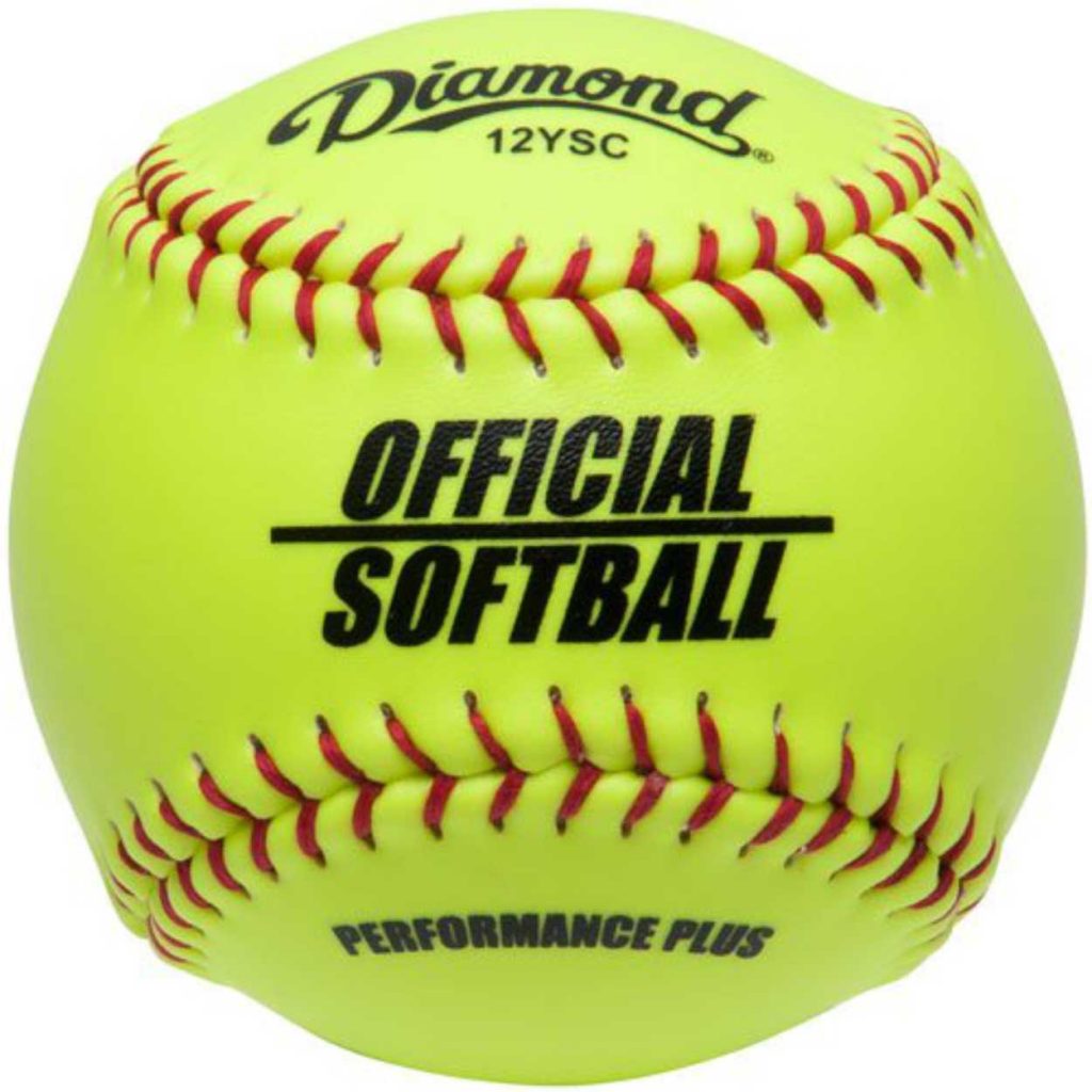Diamond Official Fastpitch 12YSC Softballs with Bucket 18 Ball Pack W